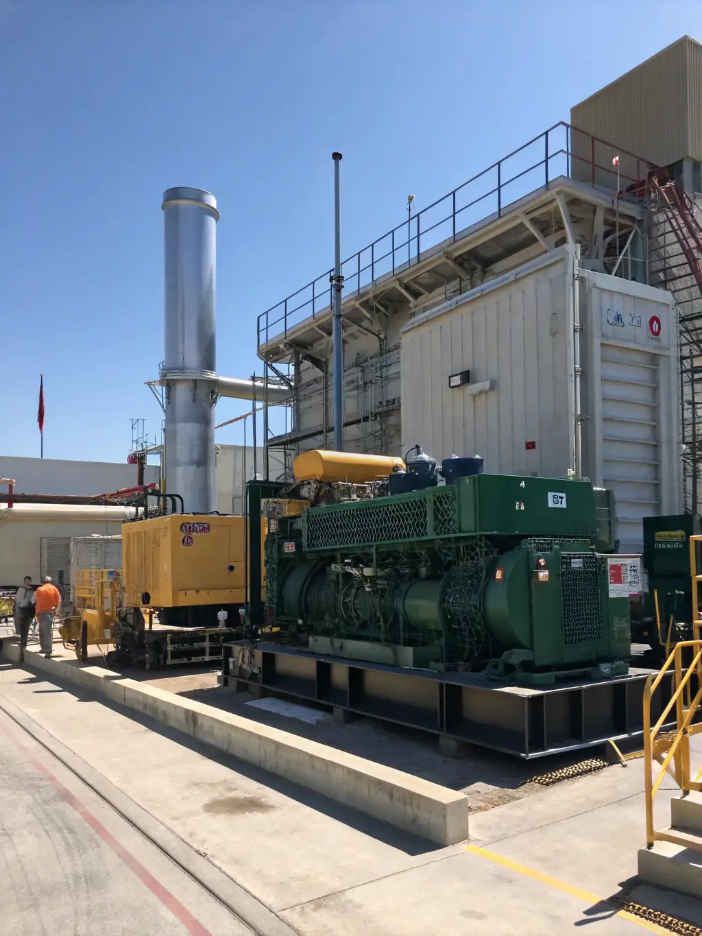 A professional shot of a diesel genset installed at a data center, emphasizing its efficiency and long-lasting performance.
