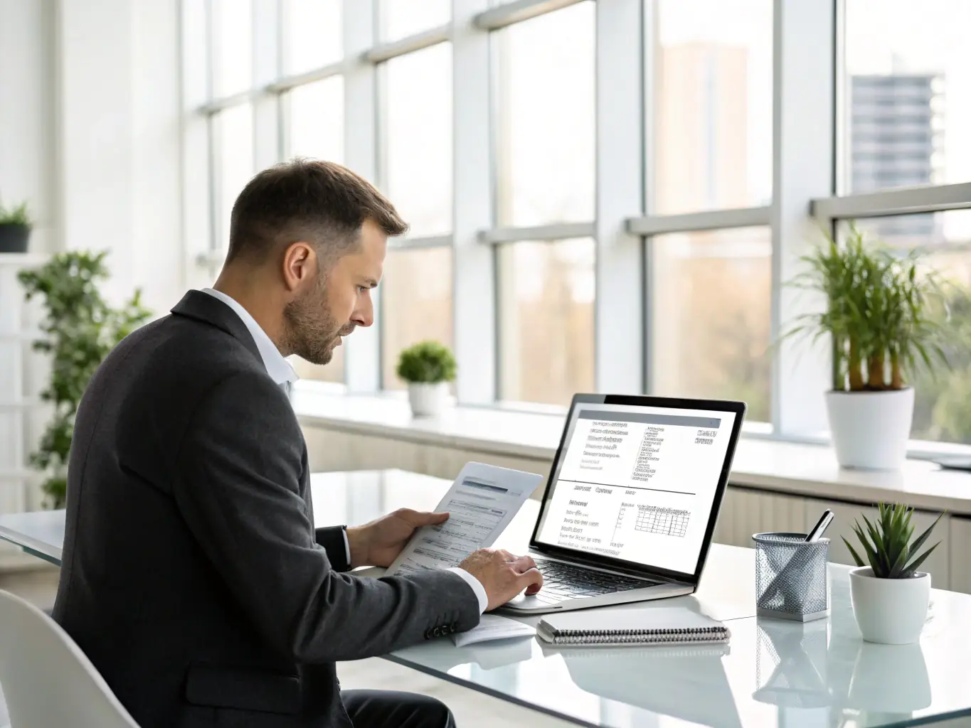 A professional photograph showcasing a streamlined procurement process on a digital interface, highlighting efficiency and ease of use for genset buyers.